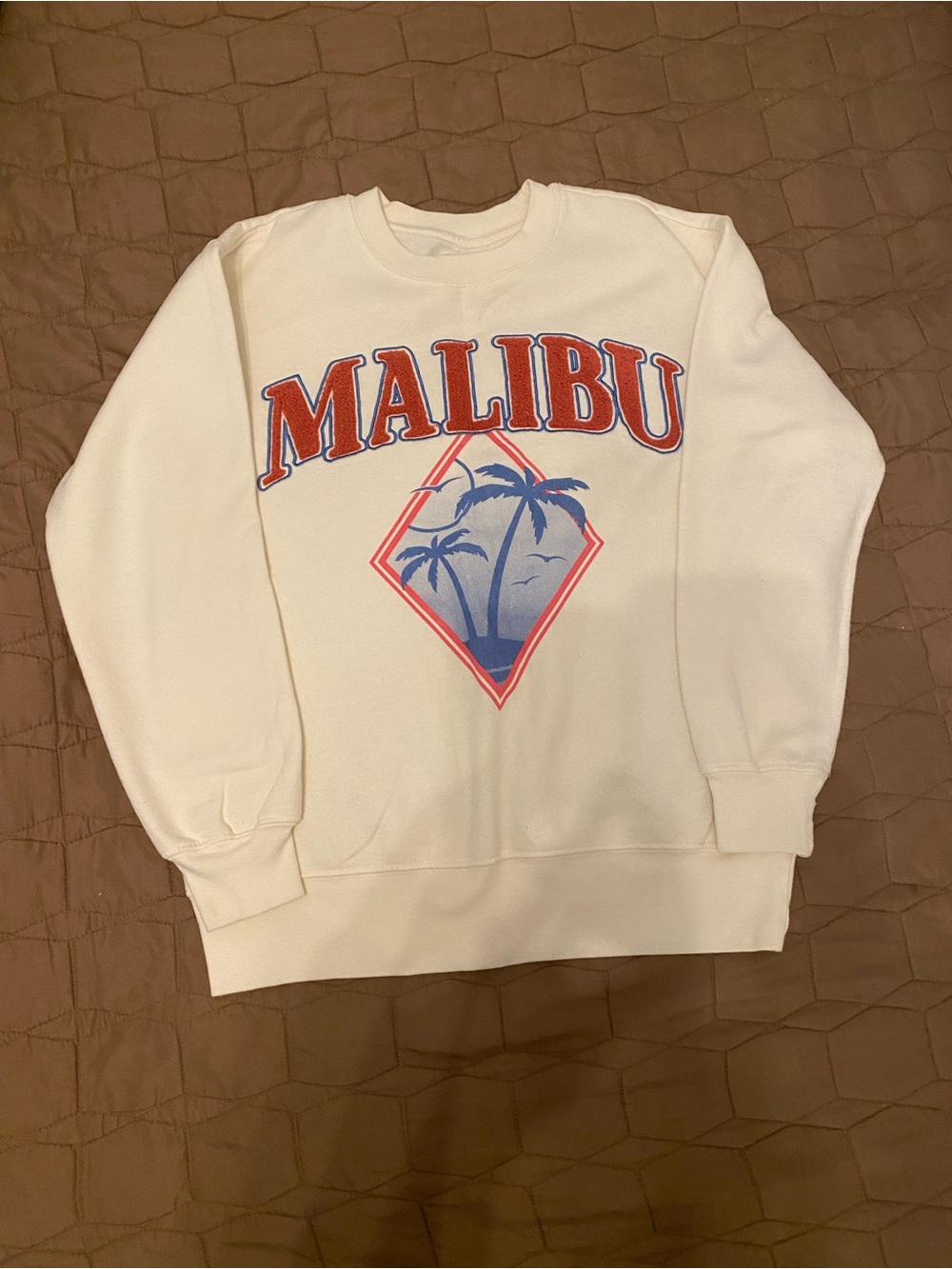Malibu S Graphic Crewneck Sweatshirt - cream